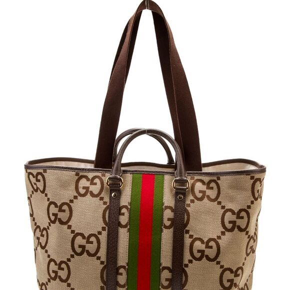 Gucci Web Jumbo GG Mongram Tote Bag - Picture 7 of 9